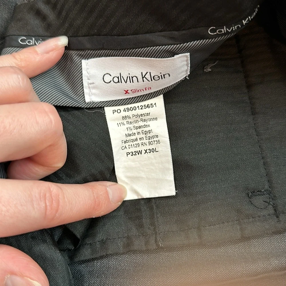 Charcoal Gray Calvin Klein Dress Pants Slim Fit 32W x 30L